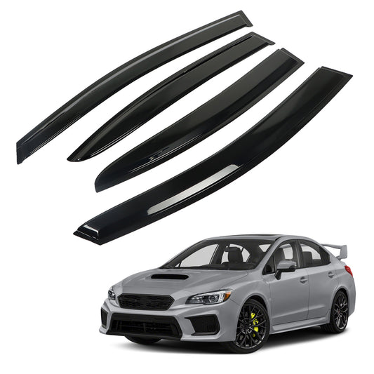 munirater Black Side Window Visor Vent Rain Guard Deflector Replacement for 2015-2019 Subaru WRX STI JDM Style