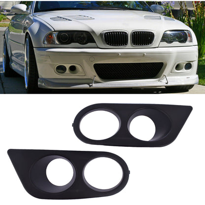 munirater 2-Pack Front Bumper Fog Light Cover Grilles Replacement for 2001-2006 BMW E46 M3 Left and Right Side