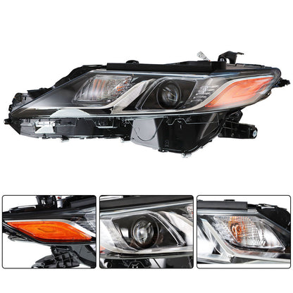 munirater 81150-06C40, TO2502255 Black Housing Left Front LED Projector Headlights Lights Lamps Driver Side Replacement for 2018 2019 Camry L LE SE