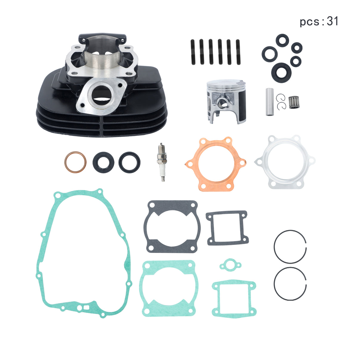 Cylinder Piston & Top End Gasket Kit for Yamaha Blaster 200 YFS200 1988-2006