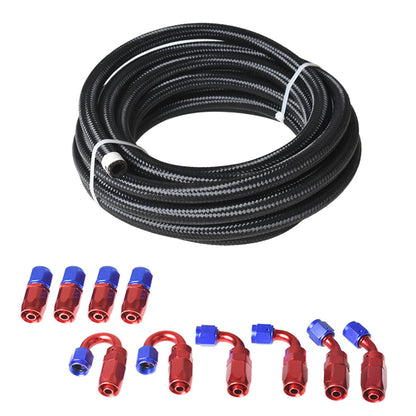 munirater 20Feet Braided Fuel Hose Line with Swivel Hose End Fitting Kit 6AN