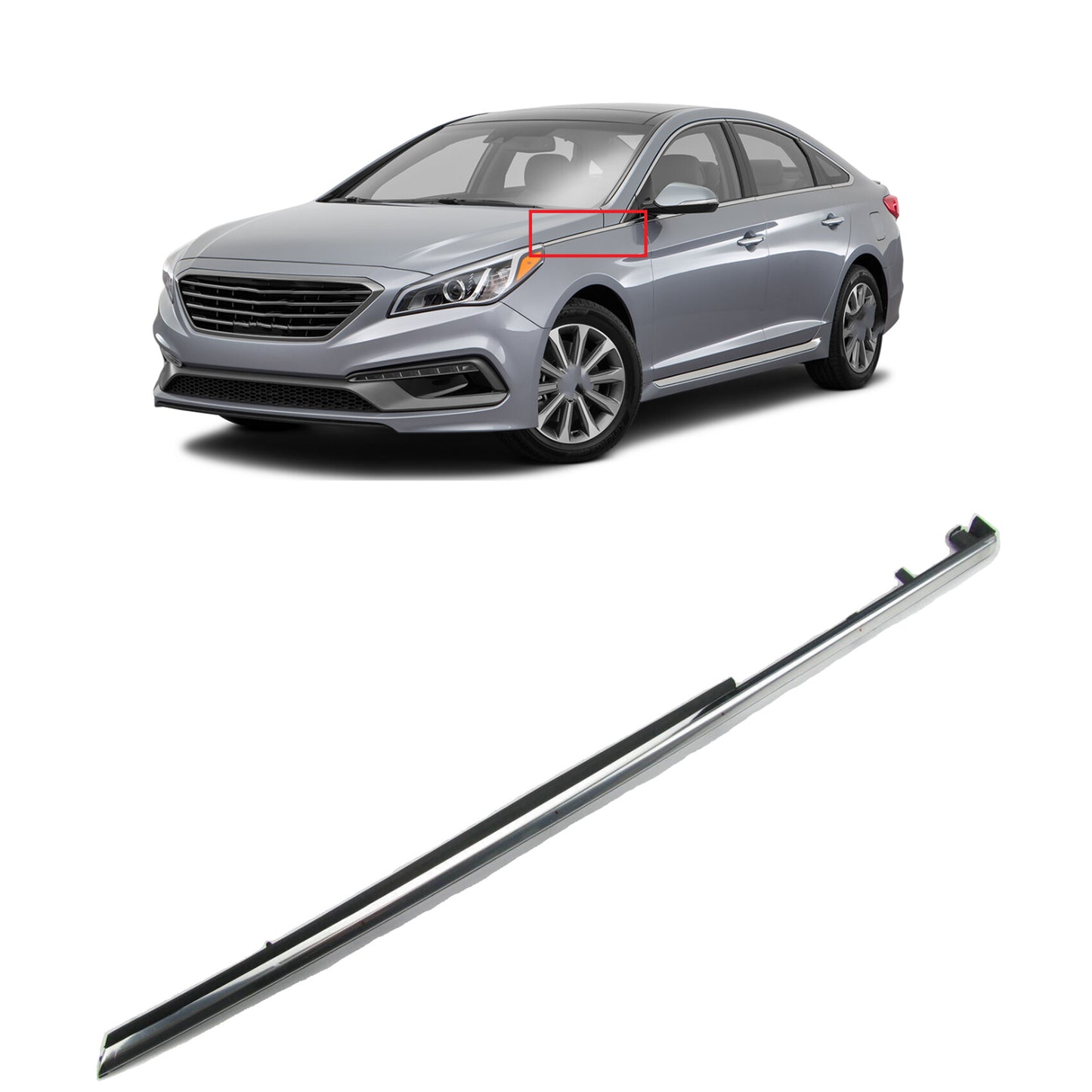 munirater Front Left Fender Chrome Molding Trim Replacement for Hyundai Sonata 2015 2016 2017 87771C1000