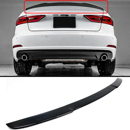 munirater Carbon Fiber Rear Trunk Spoiler Wing Replacement for 2014-2018 A3 S3 Sedan V Type