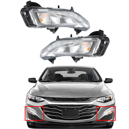 munirater 2-Pack Bumper Turn Signal Lights w/LED DRL Fog Lamps Assembly Left + Right Replacement for 2019-2020 Malibu