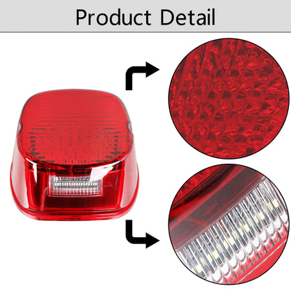 munirater Red LED Motorcycle Rear Taillight with License Plate Light Replacement for 1999-2005 Dyna Low Rider - FXDL