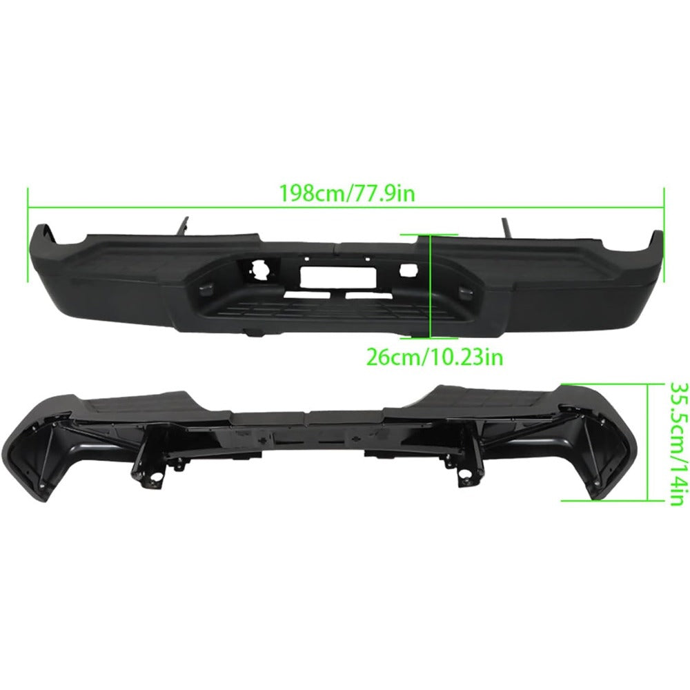 Black Rear Bumper Assembly for Chevrolet Silverado & GMC Sierra 2500 HD / 3500 HD 2011-2014, without Sensor Holes
