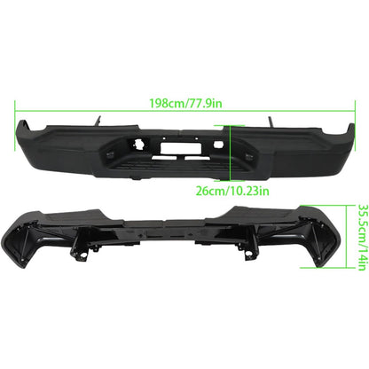 Black Rear Bumper Assembly for Chevrolet Silverado & GMC Sierra 2500 HD / 3500 HD 2011-2014, without Sensor Holes