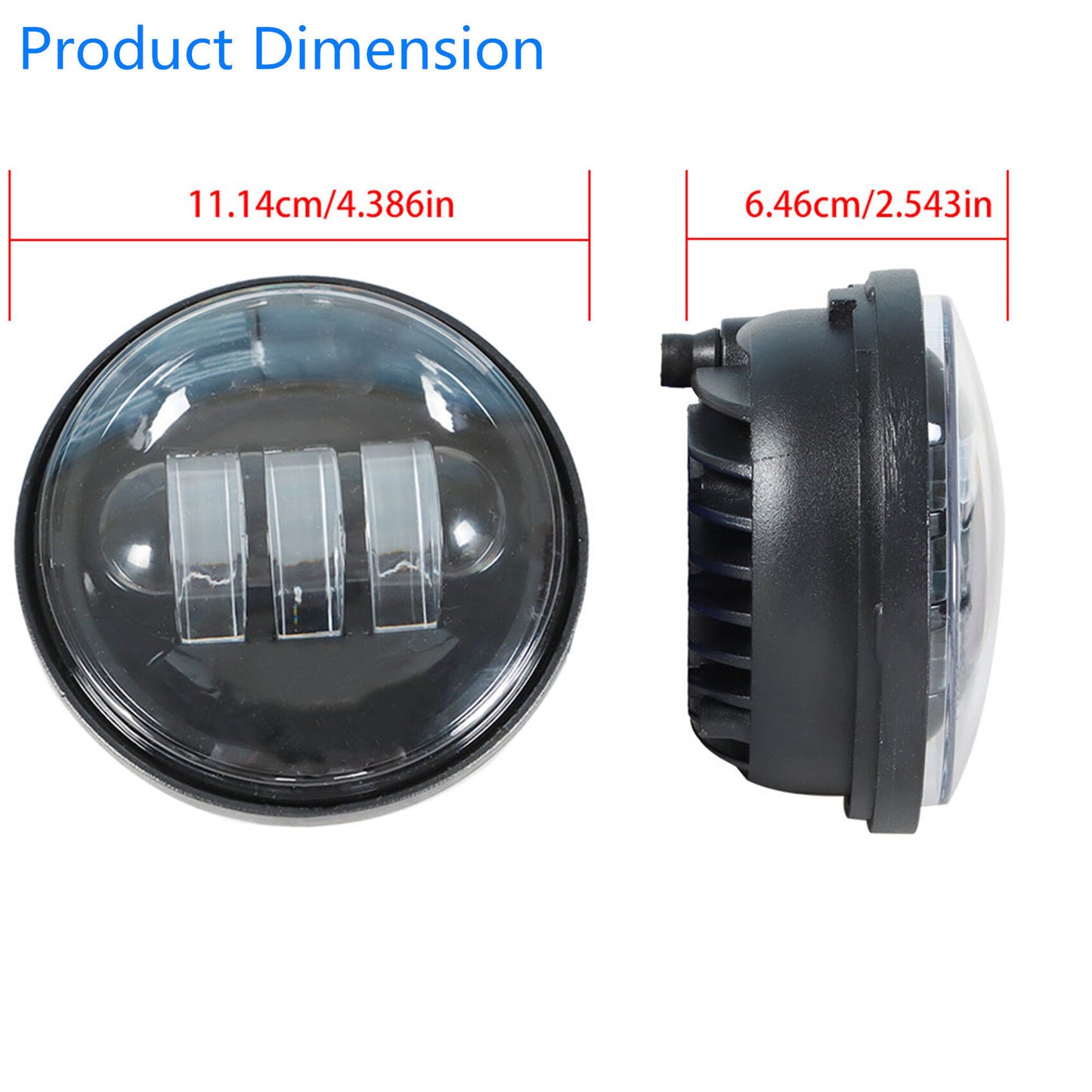 munirater 4.5In LED Passing Lights Black Fog Spot Lamp Replacement for 1993-1999 Dyna