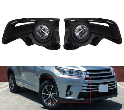 munirater Fog Light Lamp Assembly Passenger and Driver Side Replacement for 2017 2018 Toyota Highlander with Harness Switch Kit