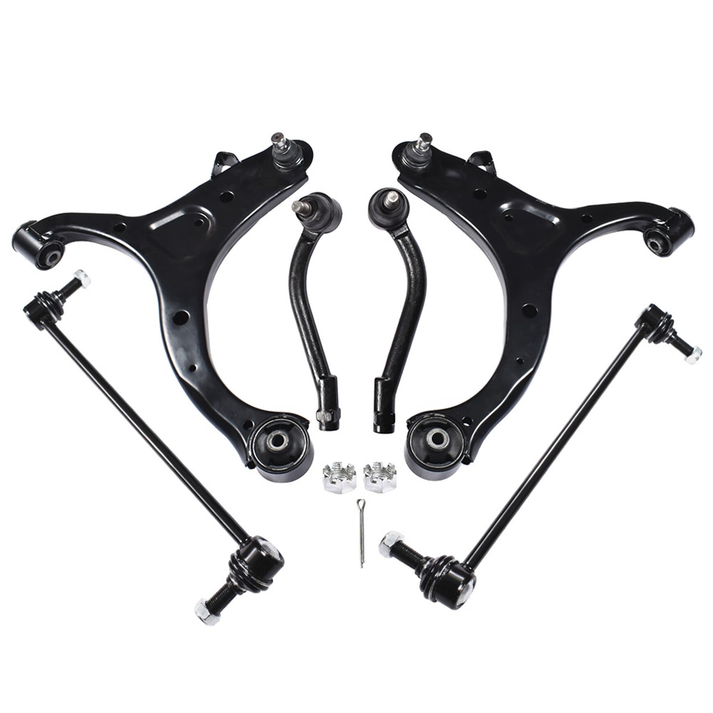 munirater 6-Pack Control Arms with Ball Joint Tie Rods Replacement for 2007-2012 Hyundai Santa Fe, 2011-2013 Kia Sorento