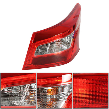 munirater Outer Tail Light Lamp Red/Clear For 2016 2017 2018 Nissan Sentra Passenger Side