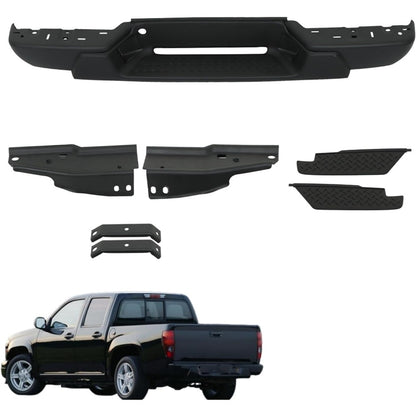 Black Steel Rear Step Bumper for Chevrolet Colorado & GMC Canyon 2004-2007, GM1103146