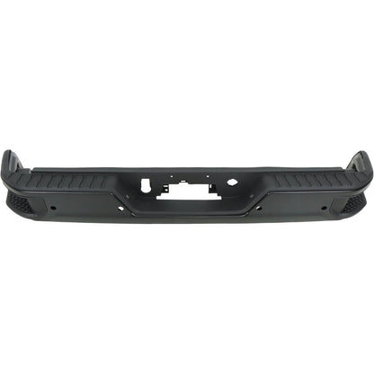 Black Rear Step Bumper for Chevrolet Silverado & GMC Sierra 2500 / 3500 2020-2025, with Sensor Holes