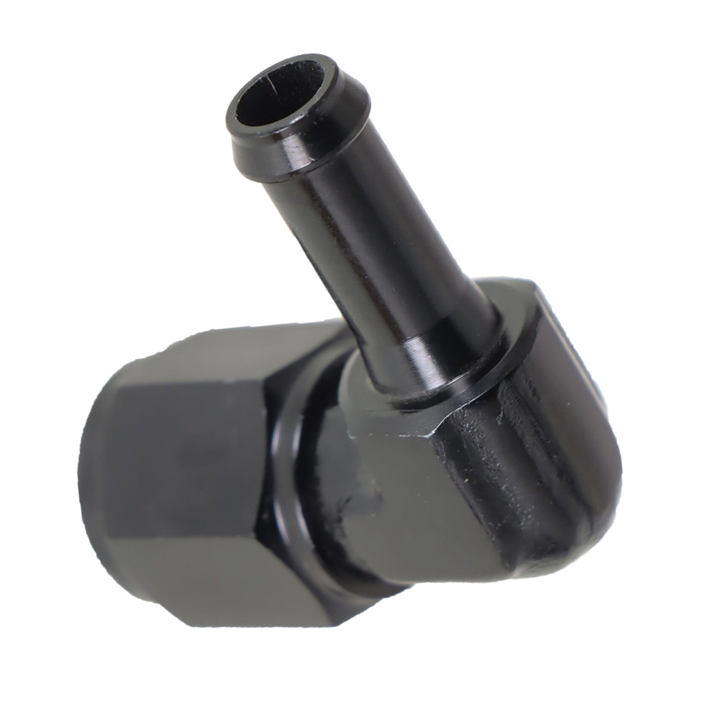 munirater Black Aluminum 6AN Female to 5/16 Barb 90 Degree Elbow Swivel Fittings Fuel Line Adapter Black Anodized