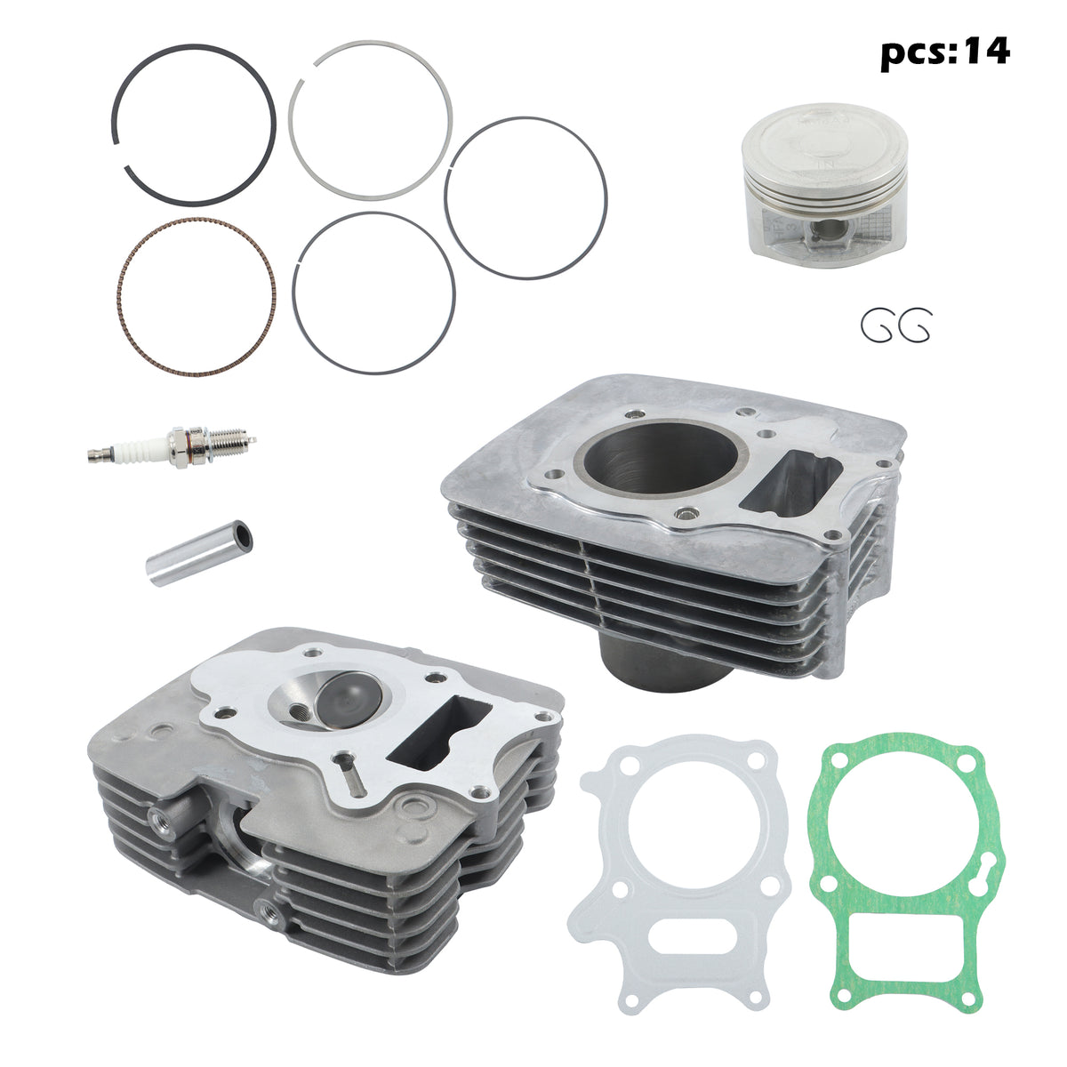 Cylinder Head Piston & Gasket Kit for Honda Recon 250 TRX250EX & TRX250X