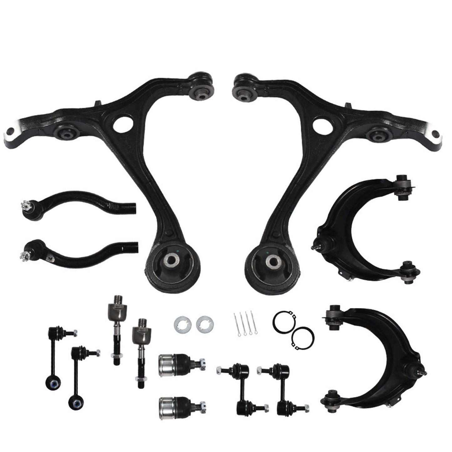 munirater Lower Upper Control Arms Left Right Suspension Kit Replacement for 03-07 Accord/ 04-08 TSX