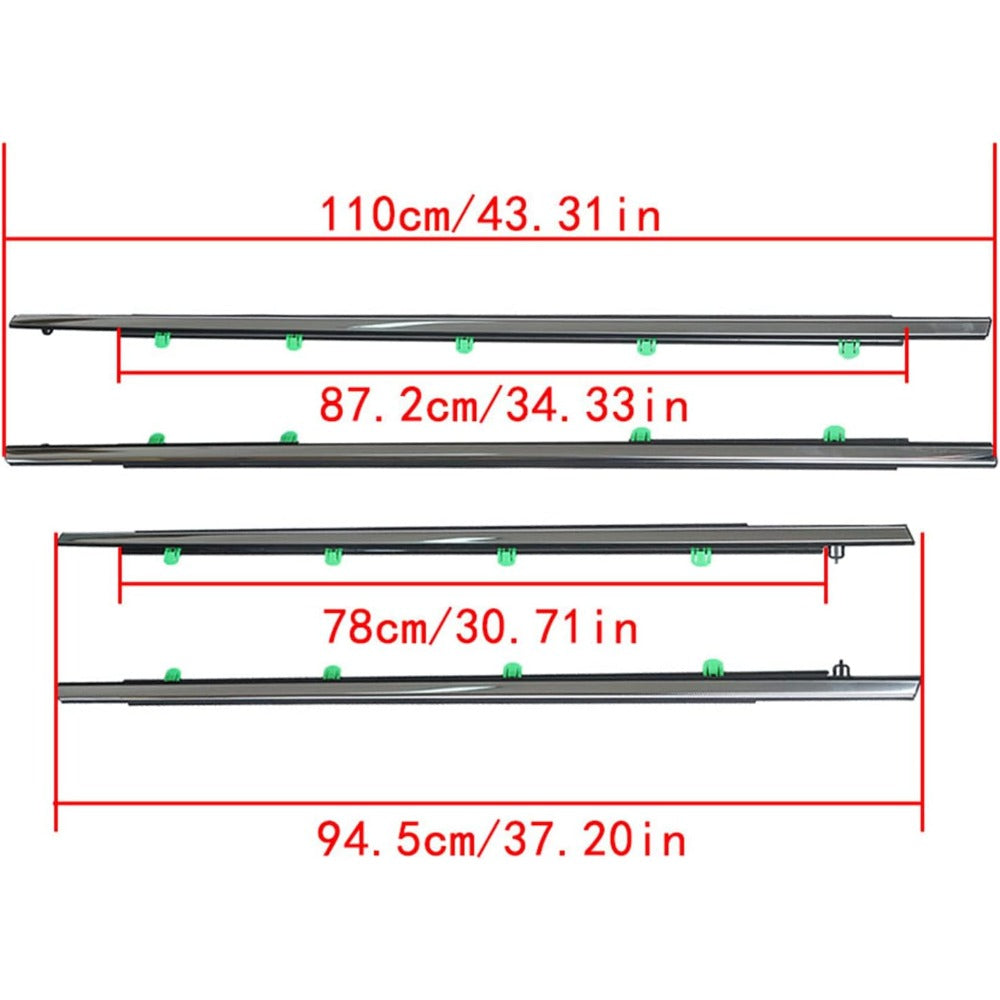 Chrome Outer Window Belt Weatherstrip Kit for 2012-2016 Honda CR-V