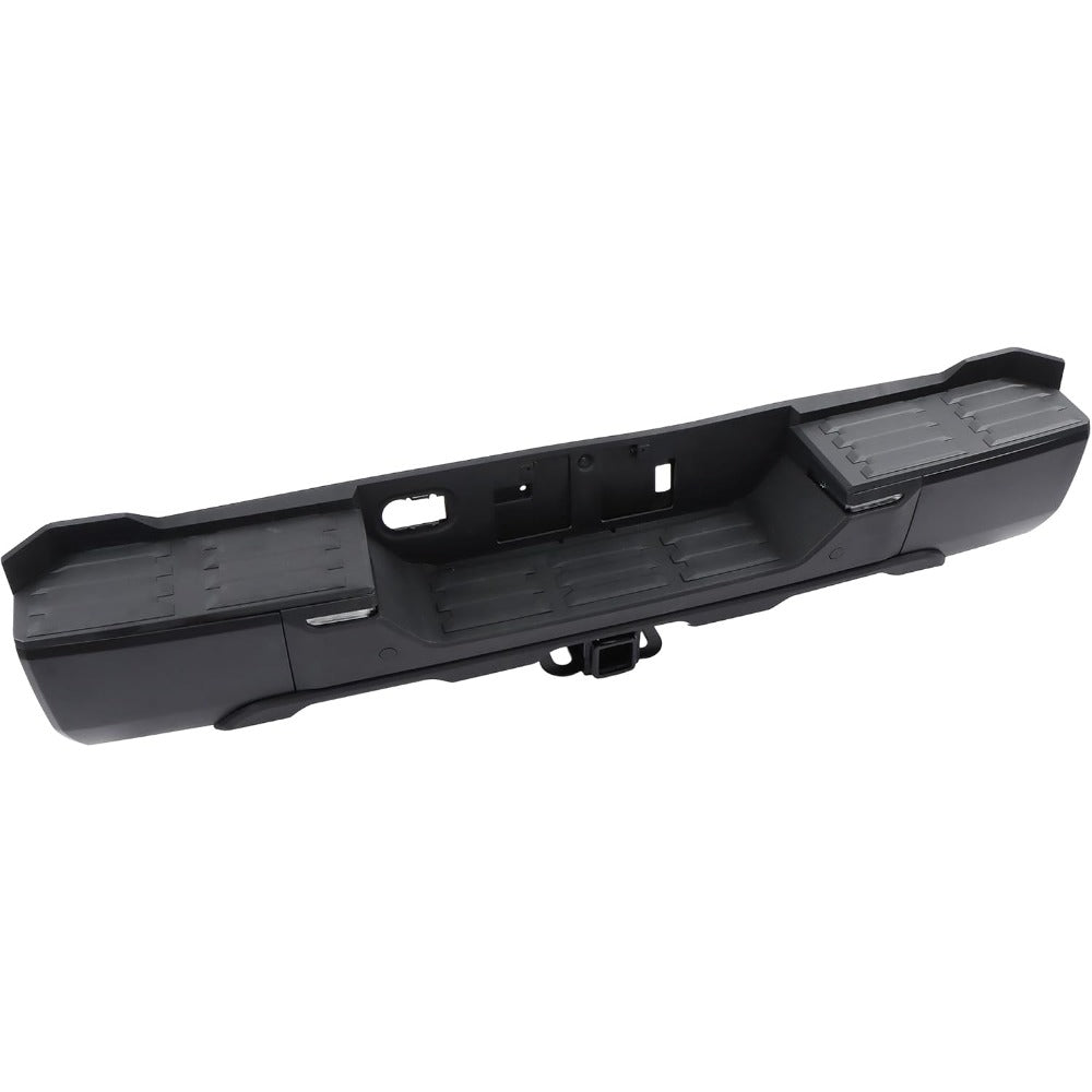 Black Rear Step Bumper for Toyota Tundra 2022-2024, without Sensor Holes, for Tow-Hitch Models, TO1103145