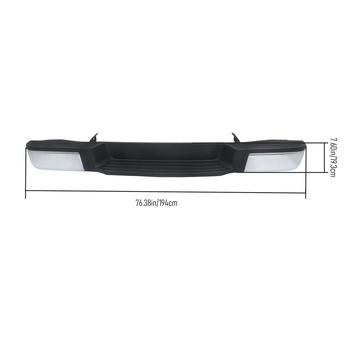 Rear Bumper Assembly Chrome Steel without Parking Aid Sensor Holes Replacement for NV1500 2012-2021 Replacement for NV2500 2012-2021 Replacement for NI1102158