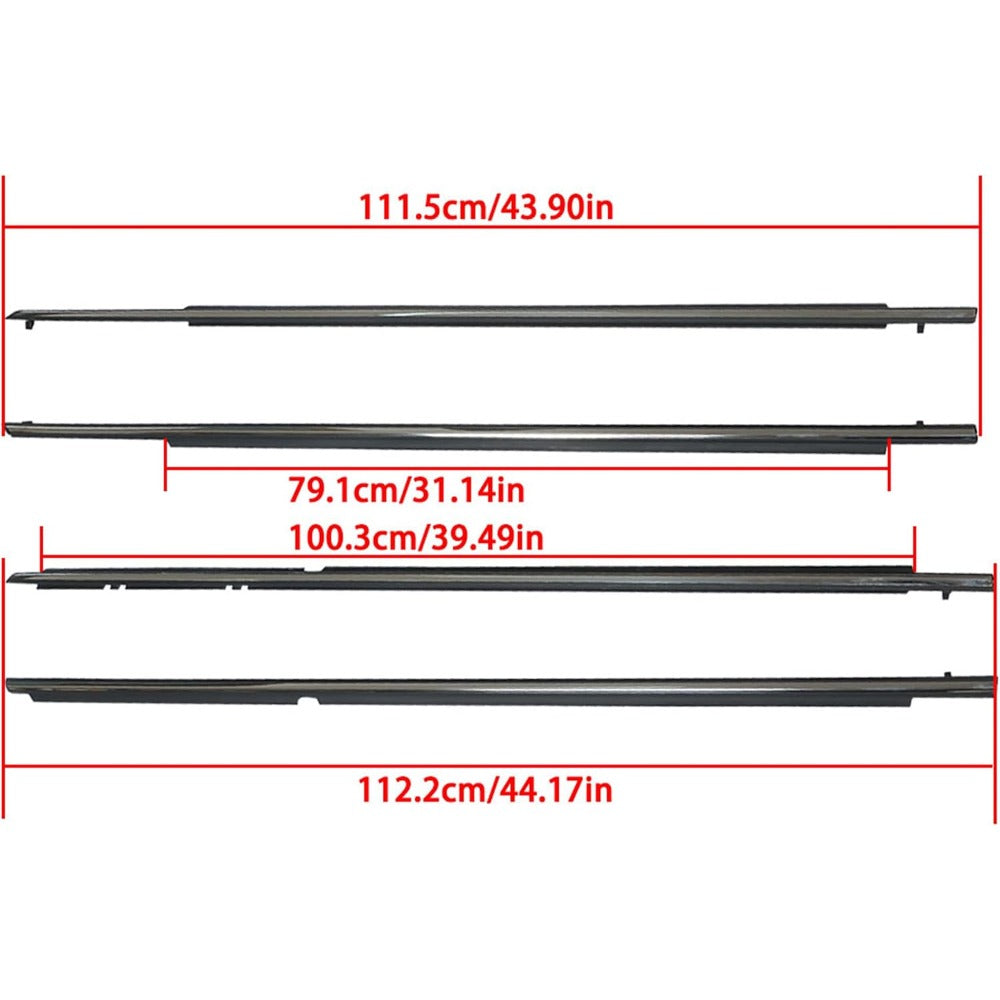 Chrome Window Weatherstrip Kit for 2007-2011 Toyota Camry, 4-Piece