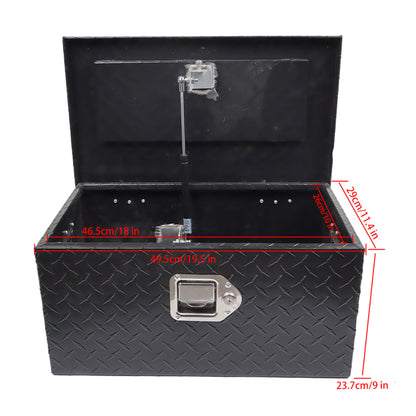 munirater 20" Aluminum Tool Box For Truck Trailer Universal Diamond Plate Black