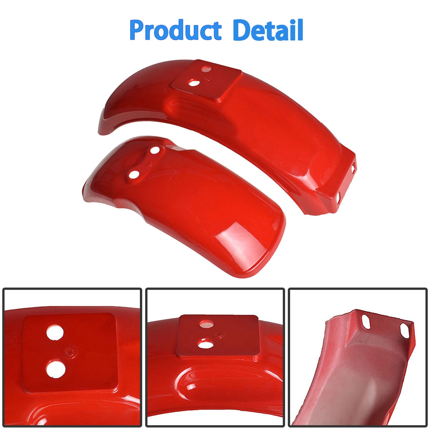 munirater Plastic Red Front & Rear Fender Wheel Splash Guard Cover Replacement for Honda Z50 Z50A Z50R 50CC Mini Trail