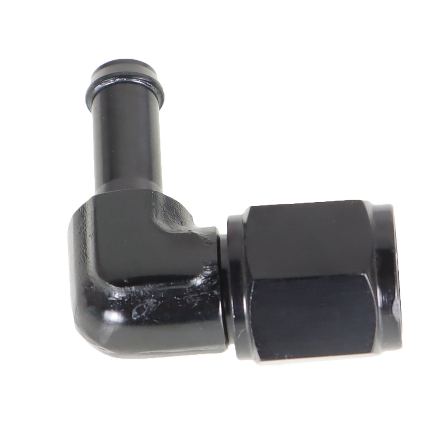 munirater Black Aluminum 6AN Female to 5/16 Barb 90 Degree Elbow Swivel Fittings Fuel Line Adapter Black Anodized