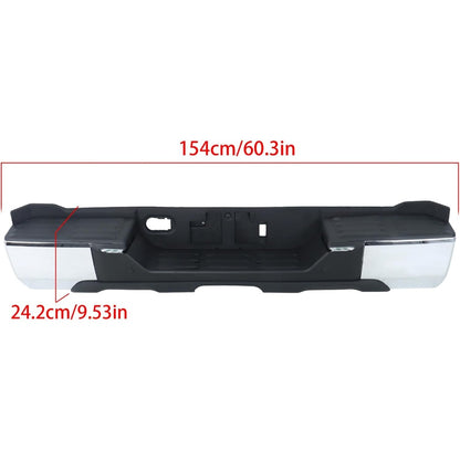 Chrome Rear Step Bumper for Toyota Tundra 2022-2024, without Sensor Holes, TO1103141
