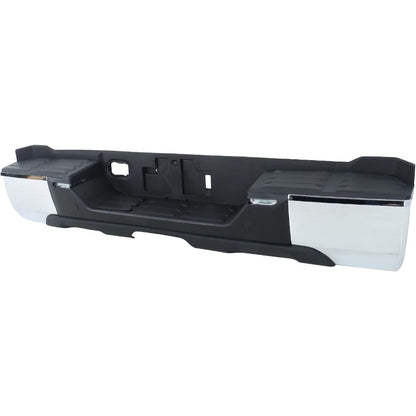 Chrome Rear Step Bumper for Toyota Tundra 2022-2024, without Sensor Holes, TO1103141