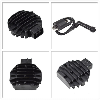 munirater Black Stator Regulator Rectifier and Ignition Coil Replacement for Raptor 660 YFM660 2001-2005