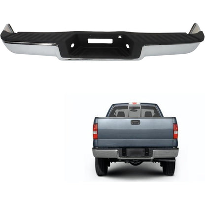 Chrome Rear Step Bumper for Ford F-150 2004-2006, without Sensor Holes, FO1103117