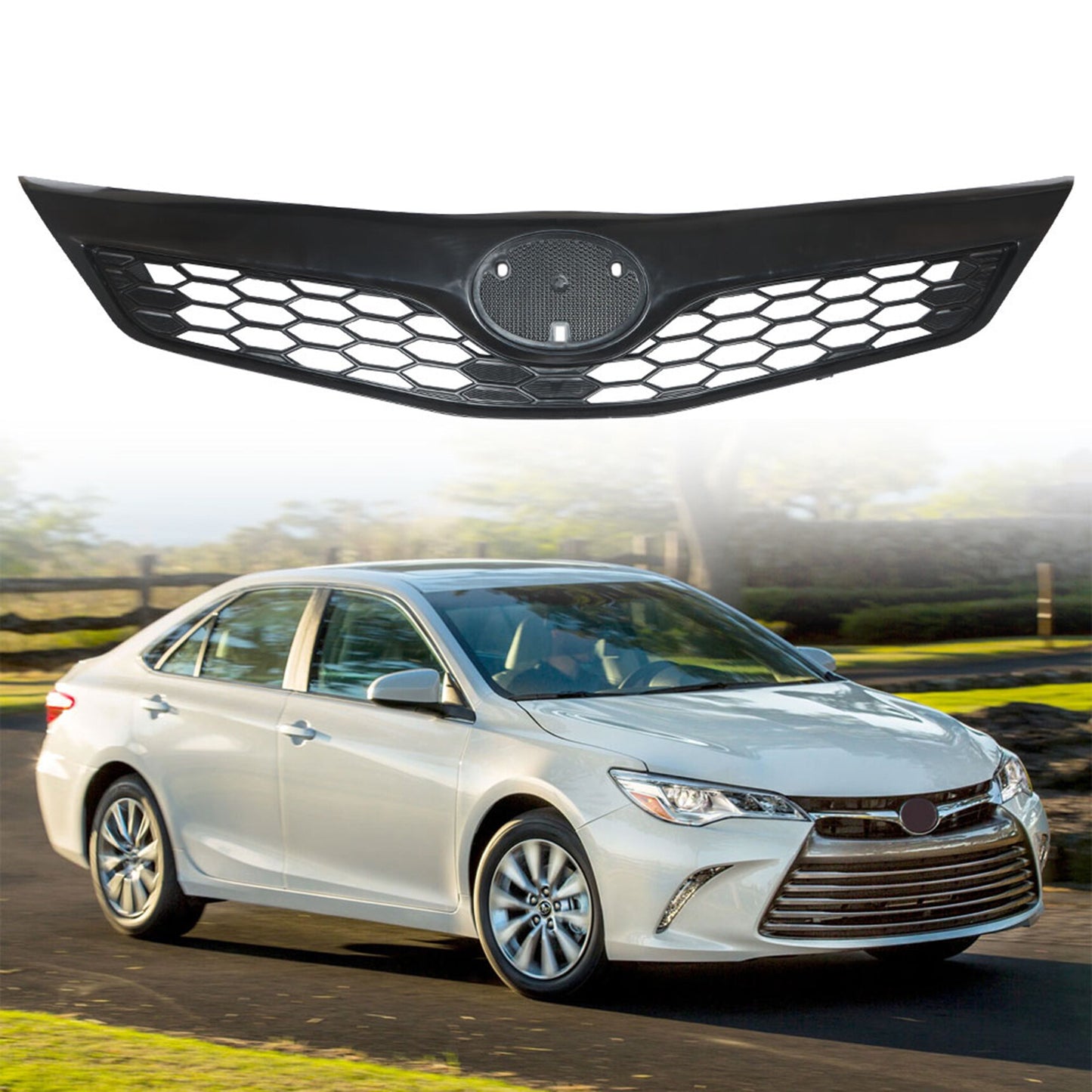 munirater Front Upper Bumper Grille Honeycomb Black Replacement for 2012 2013 2014 Camry SE XSE 5310106340C0 TO1200354