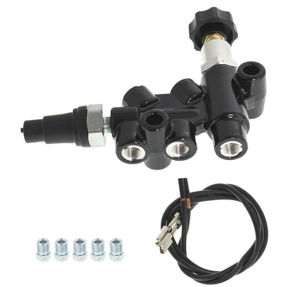 munirater Adjustable Combination Proportioning Valve 260-11179 with Adjustable Knob 2 Inlets 3 Outlets with Brake Switch