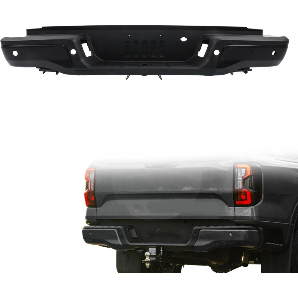 Black Steel Rear Step Bumper for Ford Ranger 2019-2023, FO1103227