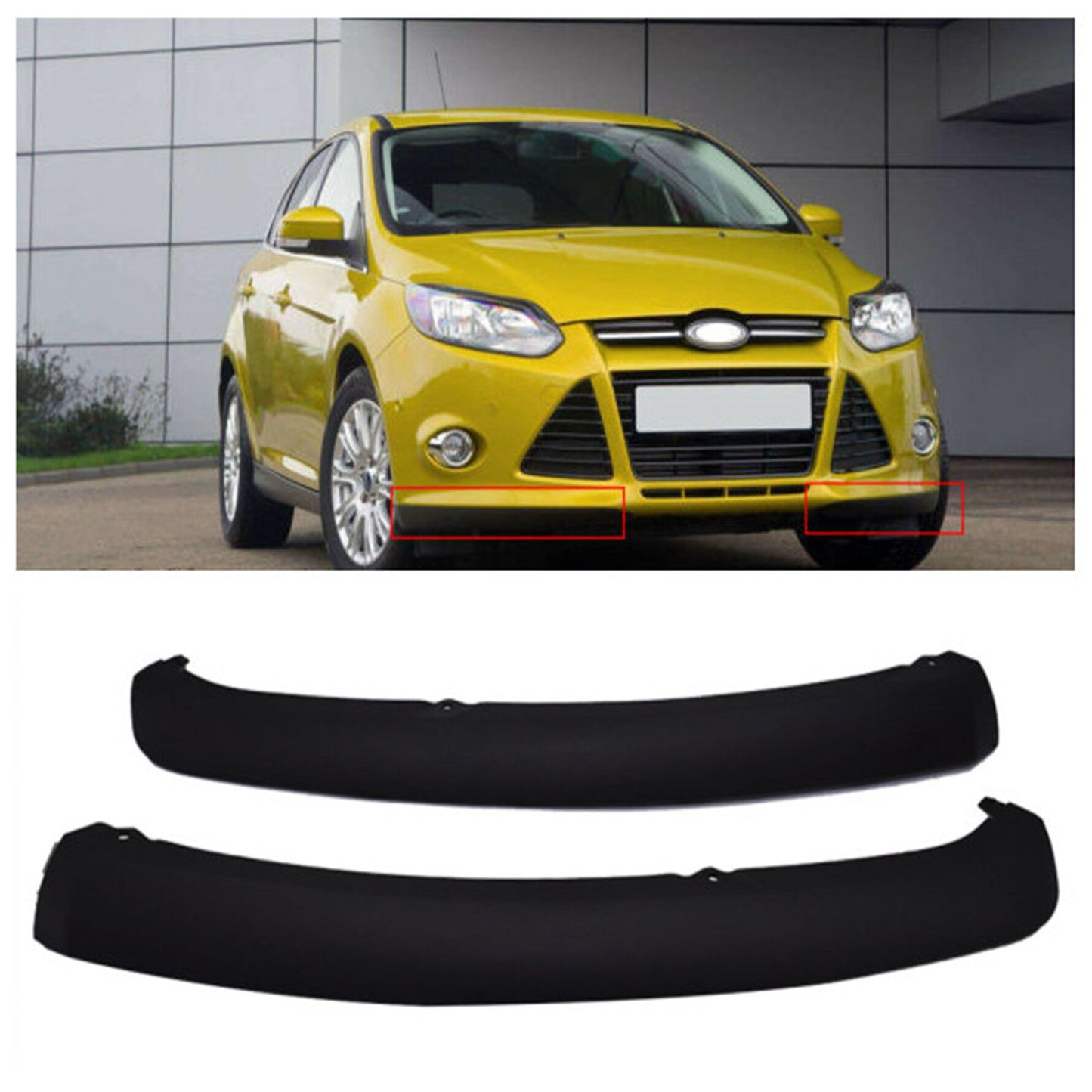 munirater Front Bumper Spoiler Lip Air Chin Splitter Replacement for Focus Sedan/Hatchback 2012 2013 2014 Bumper Valance Deflector Panel Air Dam Left FO1095244C