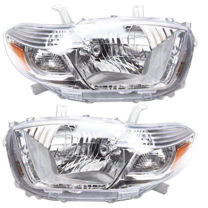 munirater Headlight Assembly Halogen Headlamp Pair Replacement for Highlander 2008 2009 2010 Driver & Passenger Side