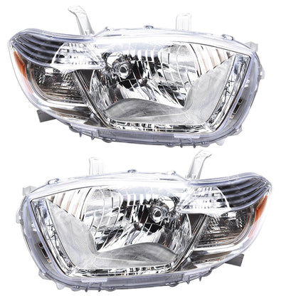 munirater Headlight Assembly Halogen Headlamp Pair Replacement for Highlander 2008 2009 2010 Driver & Passenger Side