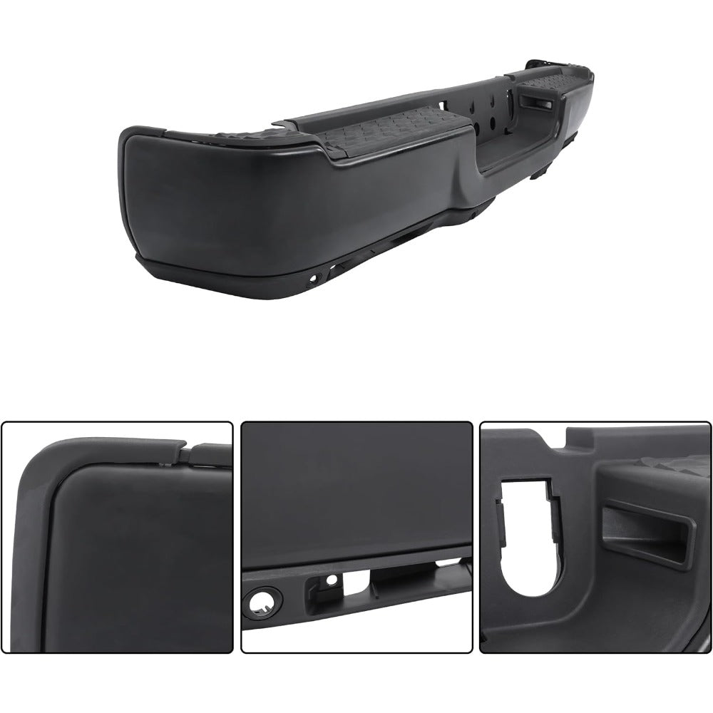 Black Rear Step Bumper for Ram 2500 2019-2024, with Sensor and Light Openings, CH1103179