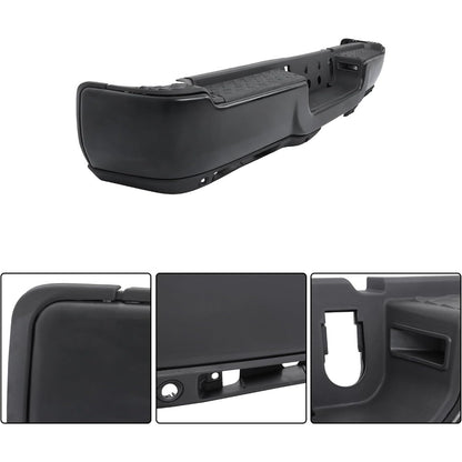 Black Rear Step Bumper for Ram 2500 2019-2024, with Sensor and Light Openings, CH1103179