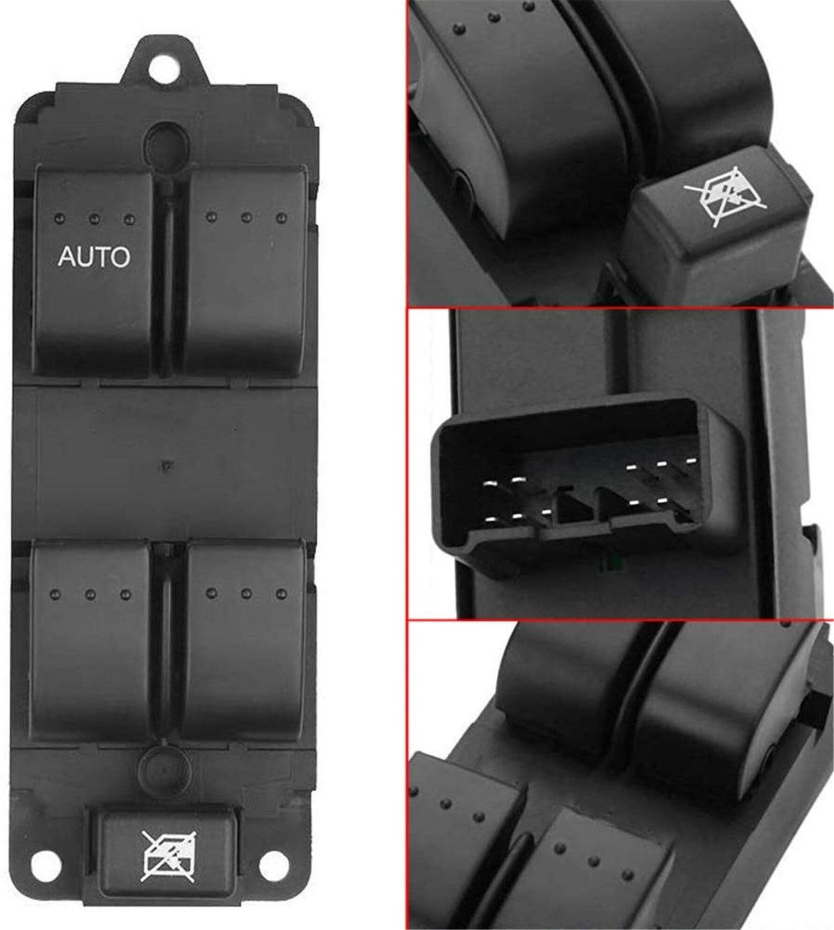 munirater Window Switch Drive Side Front Left 5 Button Replacement for 2004-2009 Mazda 3 BN8F-66-350A