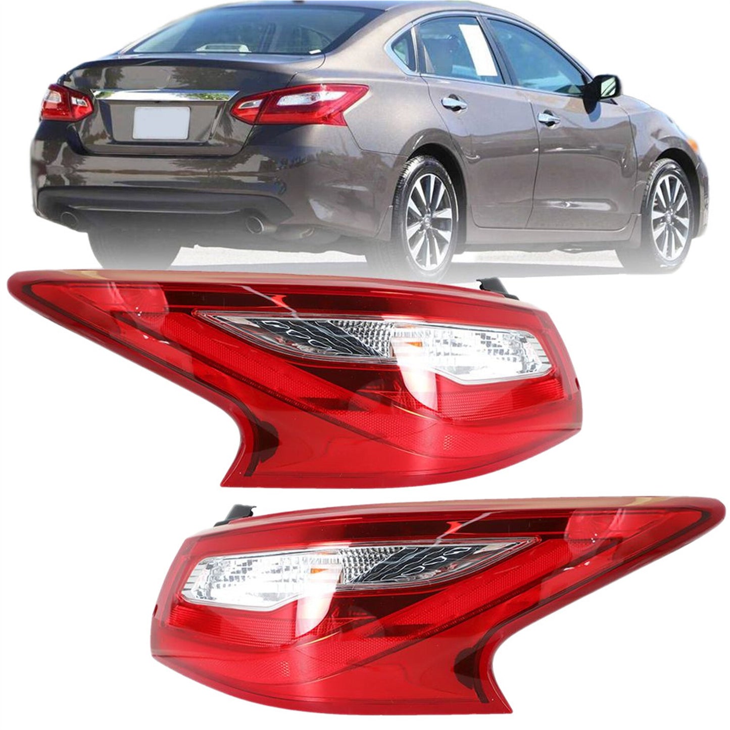 munirater Left+Right Side Outer Tail Light For 2016-2018 Nissan Altima Brake Lamp