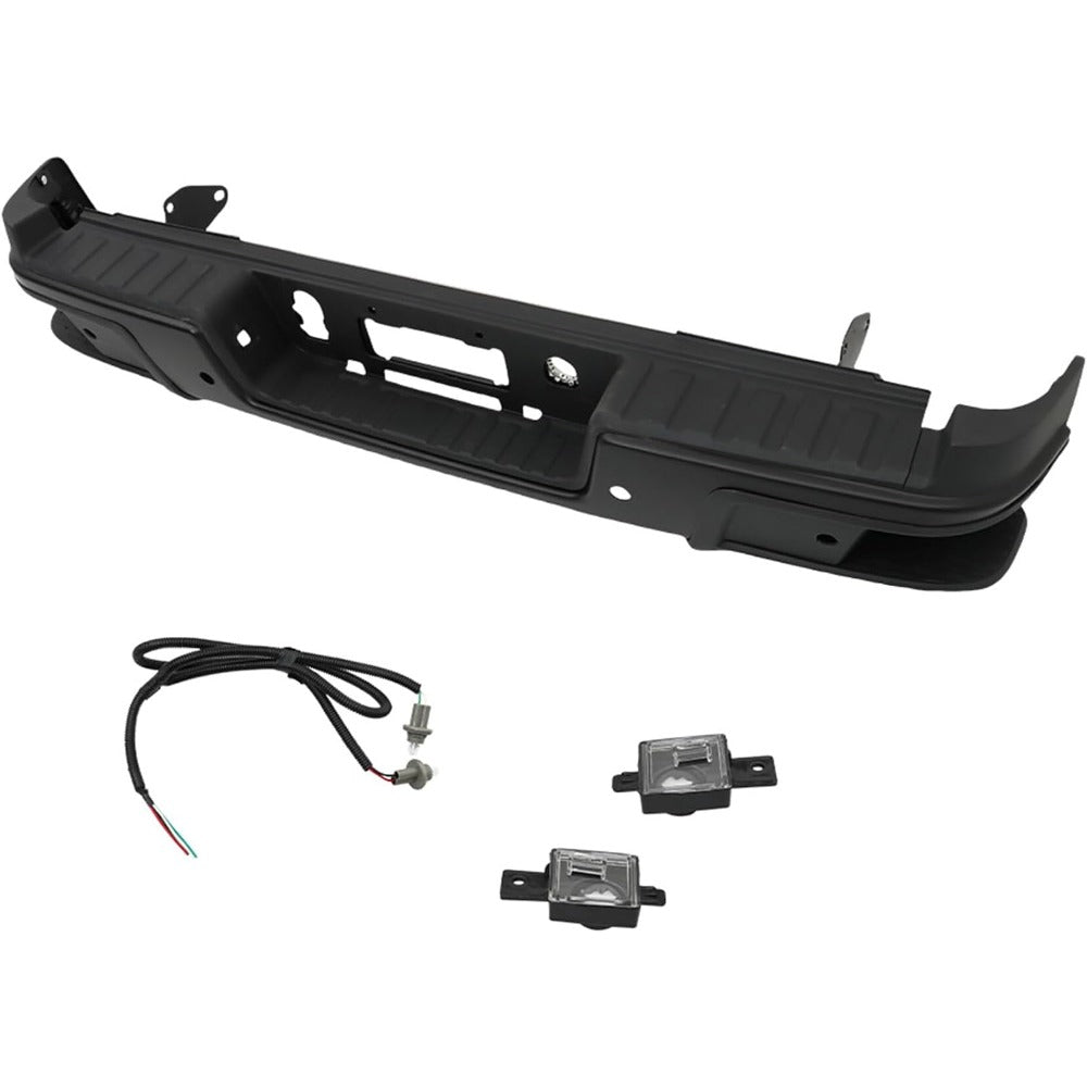 Black Rear Step Bumper Assembly for Chevrolet Colorado & GMC Canyon 2019-2021, with Sensor Holes, GM1103205