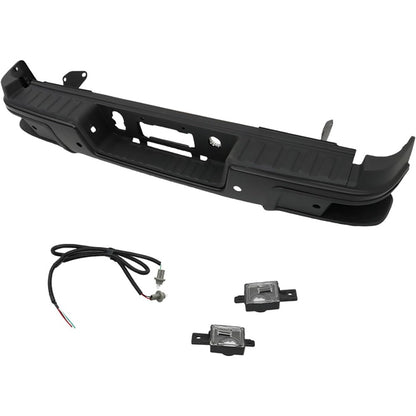 Black Rear Step Bumper Assembly for Chevrolet Colorado & GMC Canyon 2019-2021, with Sensor Holes, GM1103205