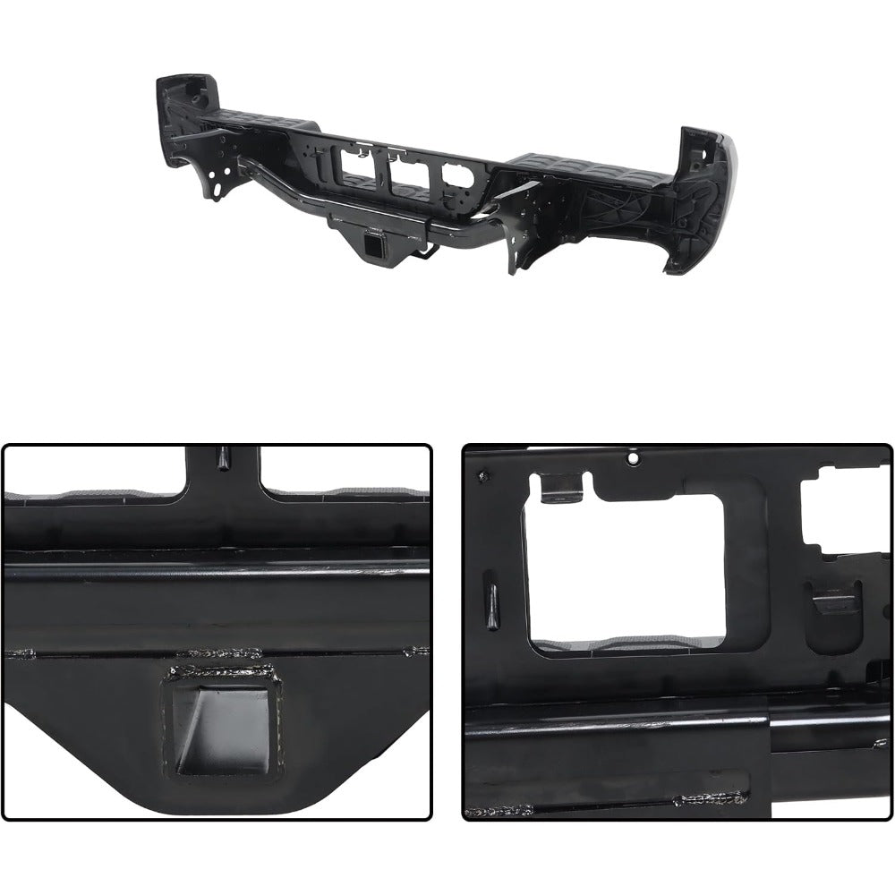 Black Steel Rear Step Bumper for Toyota Tacoma 2016-2023, TO1103134