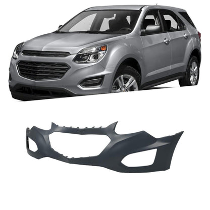 munirater Front Bumper Cover with Fog Lamps Primed Replacement for 2016 2017 Equinox GM1014120