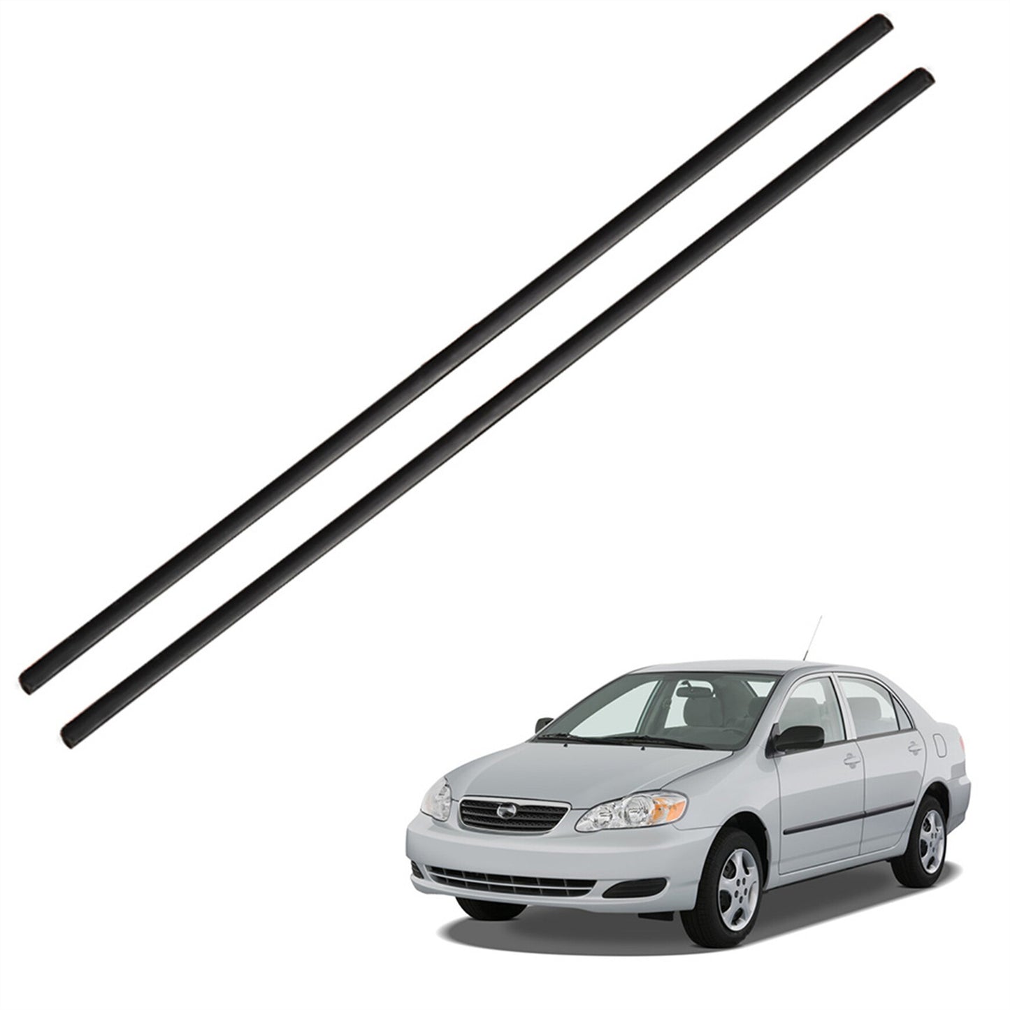 munirater 2 Pcs Black Roof Trim Molding Sealing Strip Kit Replacement for 2003-2008 Toyota Corolla