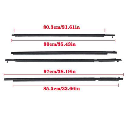 Rubber Window Weatherstrip Kit for 2006-2008 Toyota RAV4, 4-Piece