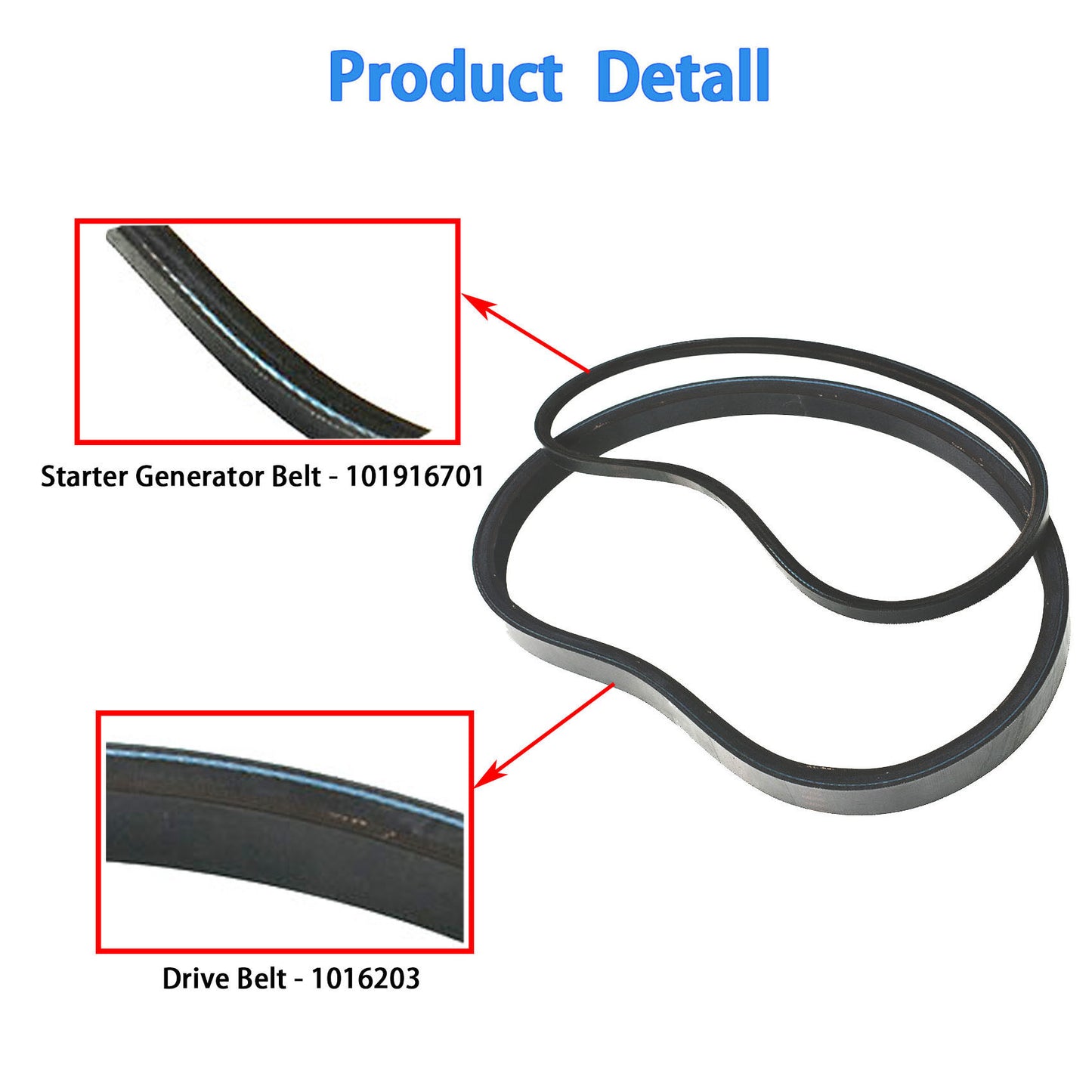 munirater Starter Generator & Drive Belt Replacement for Club Car 1997 - Up DS & 2004 - Up Precedent 101916701 1016203