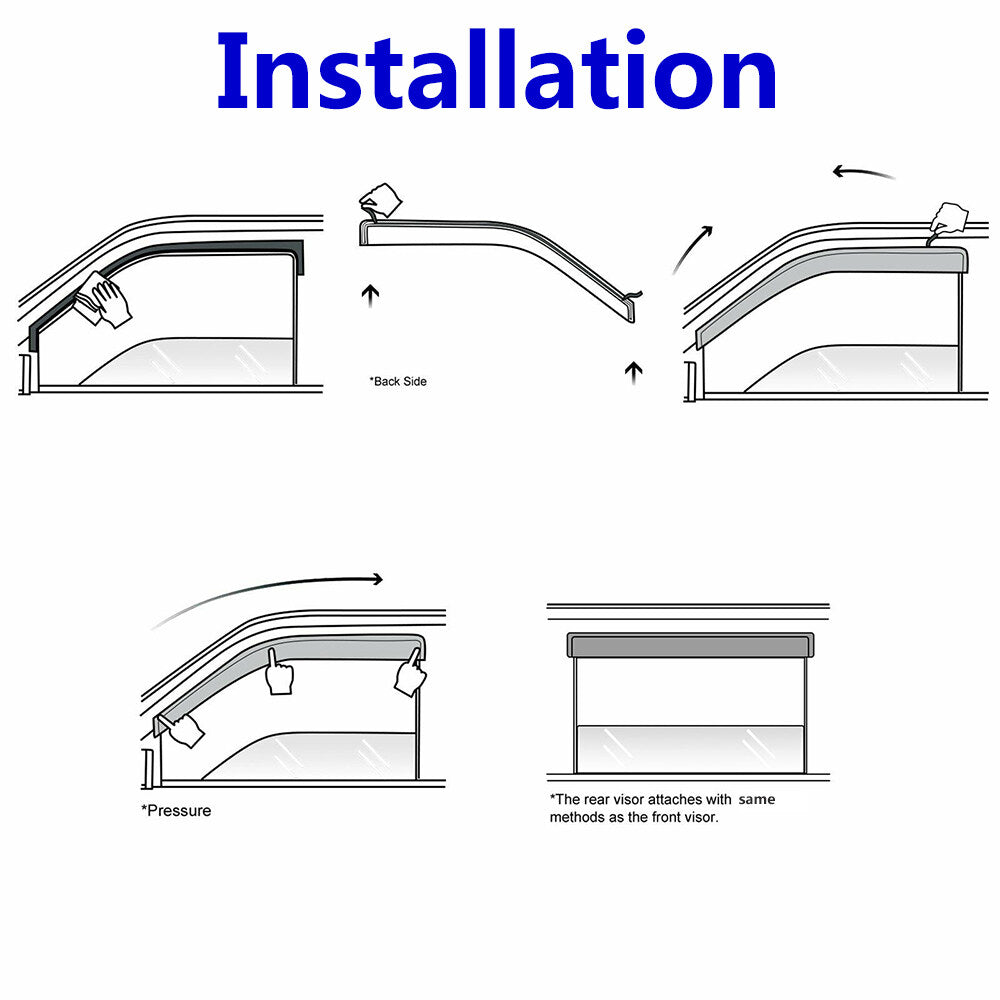 munirater Smoke Black Side Window Visors Deflectors Rain Guard Replacement for 2011-2019 Explorer