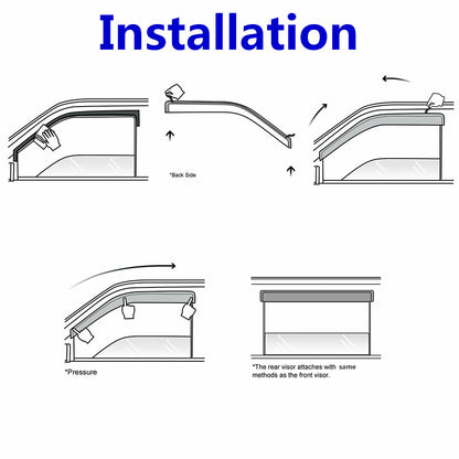 munirater Smoke Black Side Window Visors Deflectors Rain Guard Replacement for 2011-2019 Explorer